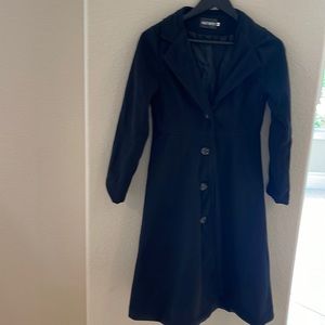 Black, fitted and flared coat